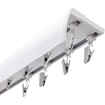Szyna sufitowa DECASTYL z osłoną ślizgi z żabkami podwójna 150 cm Biały