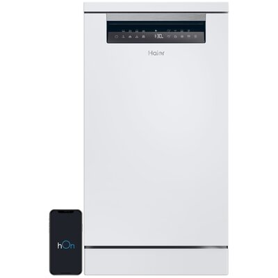 Zmywarka HAIER I-Pro Shine 5 Slim XF1C3TB1FW AI Smart, Auto Door - automatycznie otwierane drzwi, trzecia szuflada, hOn