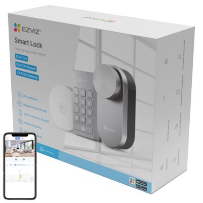 Zamek szyfrowy EZVIZ DL01 PRO+DL01CP+A3 (KIT)
