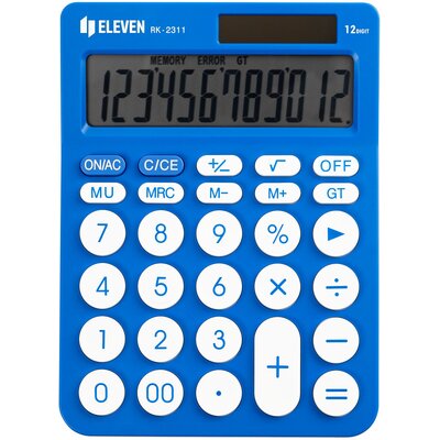 Kalkulator ELEVEN RK-2311BL Zasilanie bateryjno-słoneczne, 4 pamięci