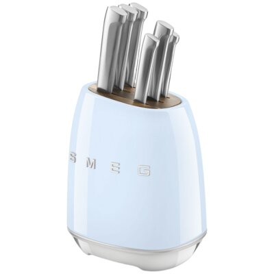 Zestaw noży SMEG 50's Style KBSF02PB Pastelowy błękit (7 elementów)