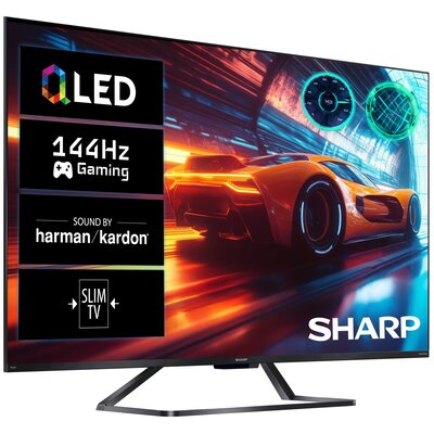 Telewizor SHARP 55GR8765E 55" QLED 4K 144Hz Google TV Dolby Atmos Dolby Vision HDMI 2.1 + Subwoofer SHARP CP-AWS0101 Czarny + Kolumny głośnikowe SHARP CP-AWS 2001 Czarny (2 szt.)