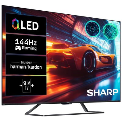 Telewizor SHARP 65GR8765E 65" QLED 4K 144Hz Google TV Dolby Atmos Dolby Vision HDMI 2.1 + Subwoofer SHARP CP-AWS0101 Czarny + Kolumny głośnikowe SHARP CP-AWS 2001 Czarny (2 szt.)