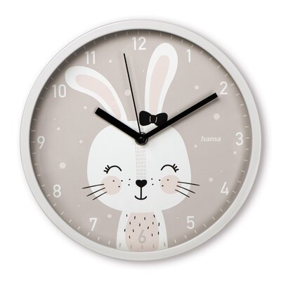 Zegar ścienny HAMA Lovely Bunny 25 cm Biało-szary