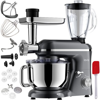 Robot kuchenny planetarny LOVIO HOME ChefAssistant Plus LVSTM02PGY 1900W z maszynką do mięsa i blenderem kielichowym