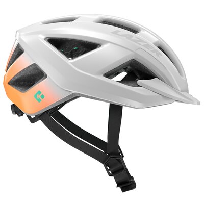 Kask rowerowy LAZER Cerro KinetiCore Biało-pomarańczowy MTB (rozmiar S)