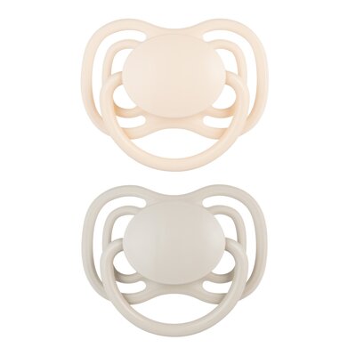 Smoczek CANPOL BABIES DentalAir 23/228 0-6 m Kremowo-szary (2 sztuki)