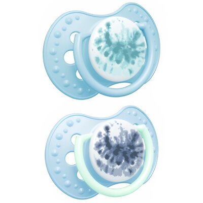 Smoczek LOVI Tie Dye 3-6 m (2 szt.) Niebieski