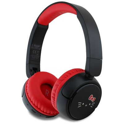 Słuchawki nauszne HELLO KITTY Face Logo Czarno-czerwony