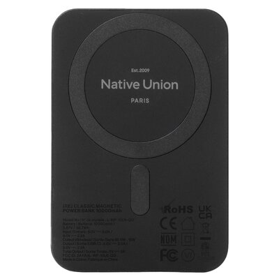 Powerbank NATIVE UNION (Re)Classic 10000 mAh 15W Czarny PB-10KMS-BLK