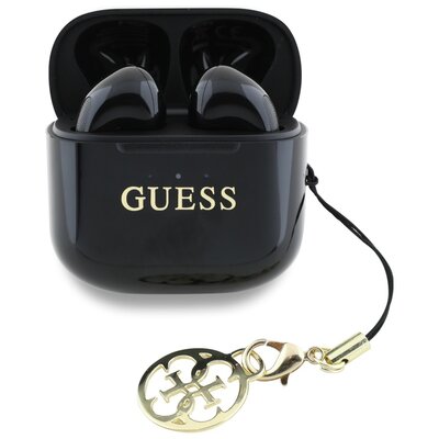 Słuchawki douszne GUESS Glossy Effect Printed Classic Logo & Charm Wodoodporne Czarny