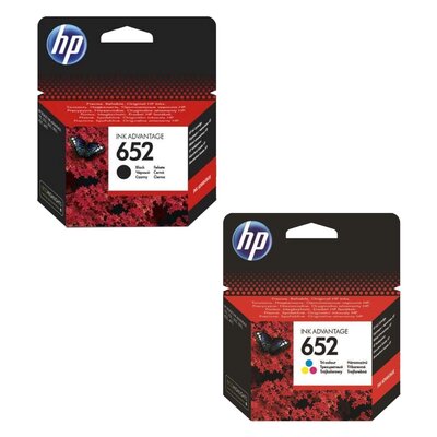 Tusz HP 652 Czarny 6 ml F6V25AE + Tusz HP 652 Kolorowy 5 ml F6V24AE
