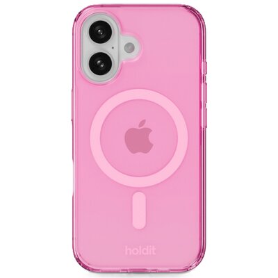 Etui HOLDIT MagSafe do Apple iPhone 16 Przezroczysto-różowy