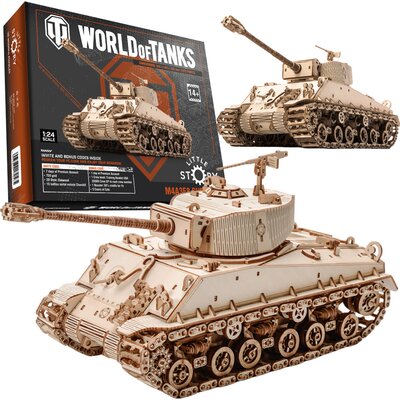 Zabawka drewniana LITTLE STORY World of Tanks 3D Czołg M4A3E8 Sherman (1272 elementy)