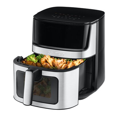 Air Fryer Frytkownica beztłuszczowa ZELMER ZAF8800 z podwójną grzałką, funkcją pary oraz dwoma okienkami do podglądu