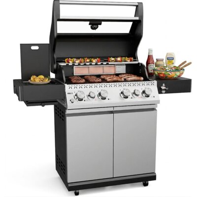 Grill ogrodowy gazowy KOLER Krone S1 Silver 21.6 kW 73 x 46 cm