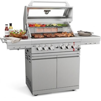 Grill ogrodowy gazowy KOLER Krone S2 Silver 21.6 kW 74 x 46 cm