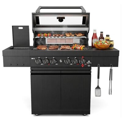 Grill ogrodowy gazowy KOLER Krone S3 Czarny 21.6 kW 74 x 47 cm