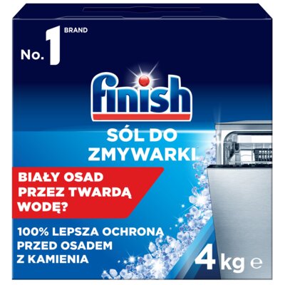 Sól do zmywarek FINISH 4 kg + Nabłyszczacz do zmywarek FINISH Shine Protect Cytrynowy 800 ml