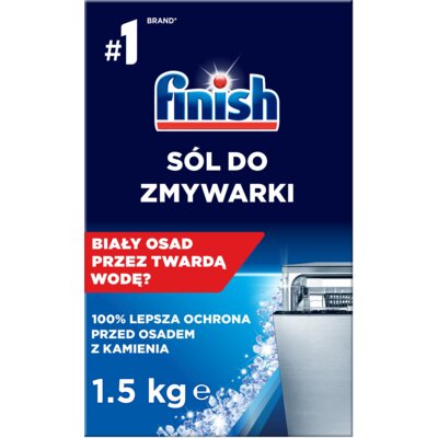 Sól do zmywarek FINISH 1.5 kg + Nabłyszczacz do zmywarek FINISH Shine Protect Cytrynowy 800 ml
