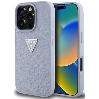 Etui GUESS Hot Stamp 4G Pattern Triangle Metal Logo do Apple iPhone 16 Pro Max Fioletowy