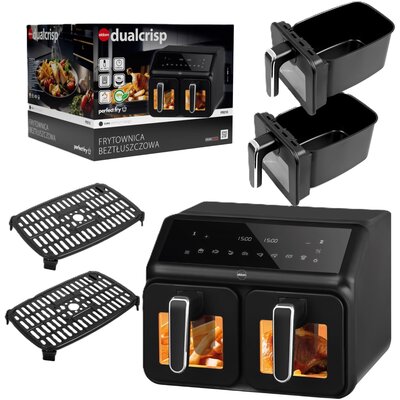 Air Fryer Frytkownica beztłuszczowa ELDOM FR210 DualCrisp 8l z podwójnym koszem 8 automatycznych programów