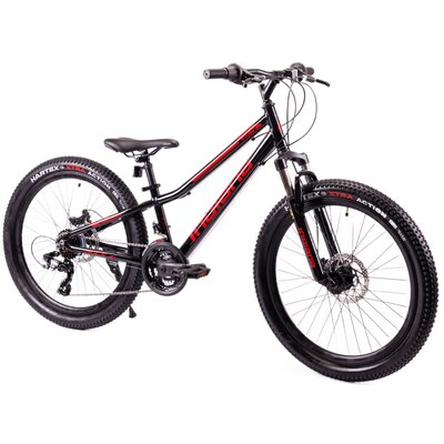 Rower młodzieżowy INDIANA Rock Jr 2.4 24 cale dla chłopca Czarno-czerwony