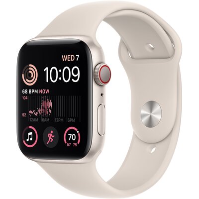 Apple Watch SE 2gen GPS + Cellular 44mm koperta z aluminium (księżycowa poświata) + pasek sportowy (księżycowa poświata)