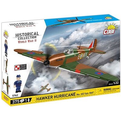Klocki plastikowe COBI Historical Collection World War II Hawker Hurricane No.302 Sgn. RAF COBI-5762