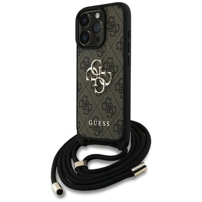 Etui GUESS 4G Big Logo Cord Stap Crossbody do Apple iPhone 16 Pro Max Brązowy