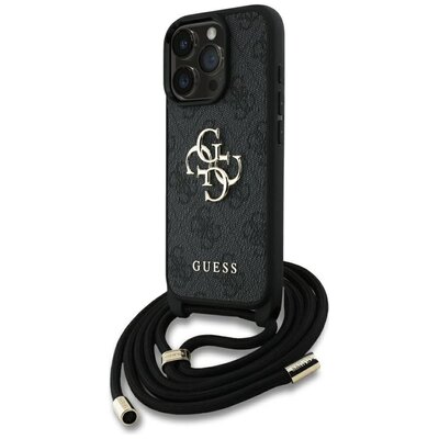 Etui GUESS 4G Big Logo Cord Stap Crossbody do Apple iPhone 16 Pro Max Czarny