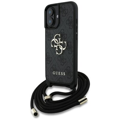 Etui GUESS 4G Big Logo Cord Stap Crossbody do Apple iPhone 16 Plus Czarny
