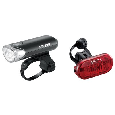 Zestaw lampek rowerowych CATEYE HL-EL135N + TL-LD135 Omni 3 + Licznik CC-VT230W