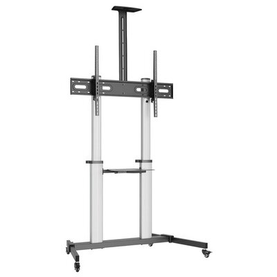 Stojak podłogowy MULTIOFFICE do TV 60-100 cali ART S-15 Czarno-srebrny