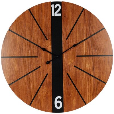 Zegar ścienny EXCELLENT HOUSEWERE Wood 60 cm Czarno-brązowy