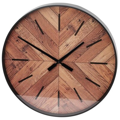 Zegar ścienny EXCELLENT HOUSEWARE Jodełka 50 cm Czarno-brązowy