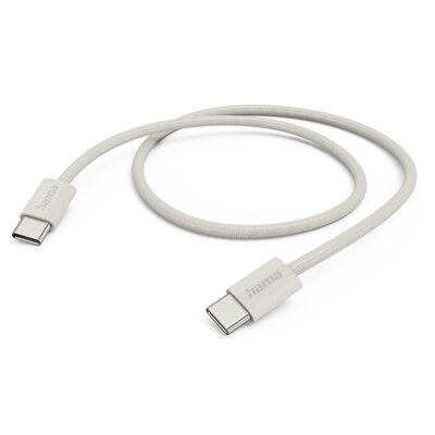 Kabel USB-C - USB-C HAMA Fabric 60W 1 m Beżowy