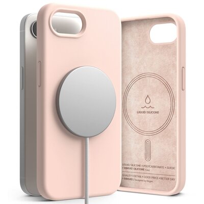 Etui RINGKE Silicone Magnetic MagSafe do Apple iPhone 16e Różowo-piaskowy