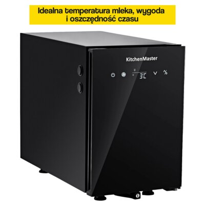 Chłodziarka do mleka KITCHENMASTER MC8DBS Czarny do zastosowania z ekspresami spieniającymi mleko poprzez rurkę