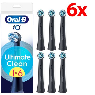 Oryginalna końcówka szczoteczki ORAL-B iO Ultimate Clean Czarny (6 szt.) (Usuwa płytkę bakteryjną)