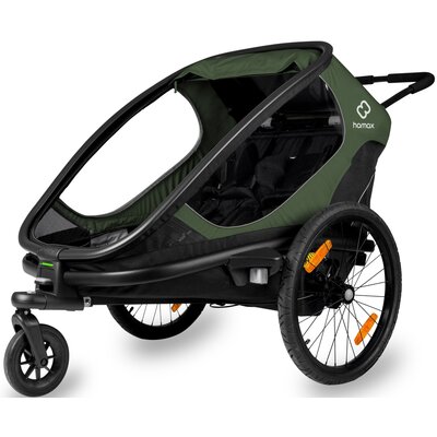 Przyczepka rowerowa HAMAX Outback Twin Zielono-czarny