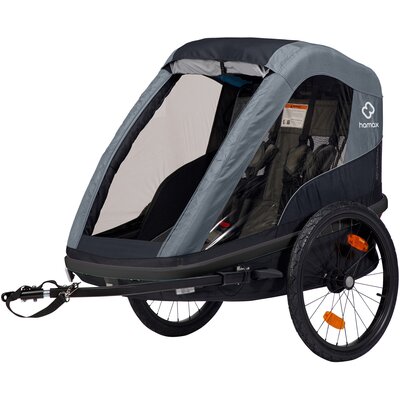Przyczepka rowerowa HAMAX Avenida Twin 45kg Pasy Szary