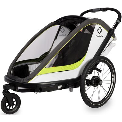 Przyczepka rowerowa HAMAX Breeze One 35kg Pasy Biało-zielony