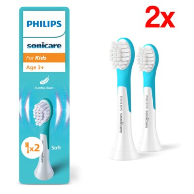 Oryginalna końcówka szczoteczki PHILIPS Sonicare for Kids HX6032/90 Miękkie włókna (2 szt.) (Dla dzieci od lat 3)