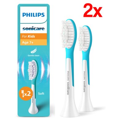 Oryginalna końcówka szczoteczki PHILIPS Sonicare for Kids HX6042/90 Miękkie włókna (2 szt.) (Dla dzieci od lat 7)