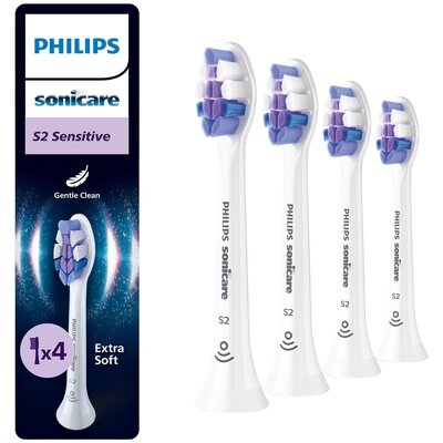 Oryginalne końcówki Philips Sonicare S2 HX6054/87 Bardzo miękkie włókna (4 szt.) (Nadwrażliwość zębów)
