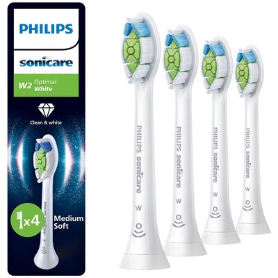 Oryginalne końcówki Philips Sonicare W2 HX6064/87 Średnio miękkie włókna (4 szt. zapas na rok) (Wybielające)