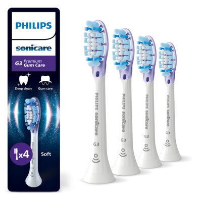 Oryginalna końcówka szczoteczki PHILIPS Sonicare G3 HX9054/87 Miękkie włókna (4 szt.) (Zdrowsze dziąsła)
