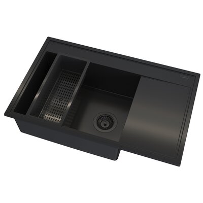Zlewozmywak PYRAMIS Camea 1B1D L 070168402 + wkładka ociekowa Czarny