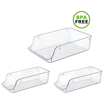 Organizer do lodówki EASYFROM Clear Cans 8.5 L + 2 x 5.4 L (3 szt.)